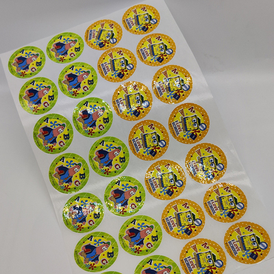 Stiker Label Perekat Oval Gulungan Lembar Kertas Stiker CMYK Pp Sintetis