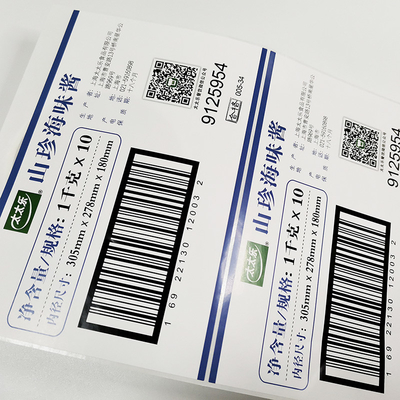 Oval BOPP Label Ritel Kustom Kode QR CMYK Barcode Clear Vinyl Printer Paper