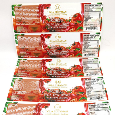 Label Produk Makanan Varnishing BOPP Printable Adhesive Label Sheets