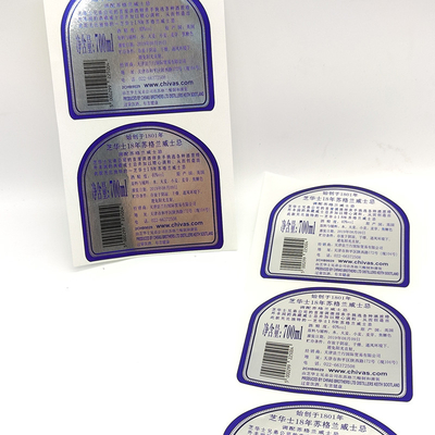 Label Anggur Perekat Timbul Label Botol Anggur Perekat Pantone CMYK