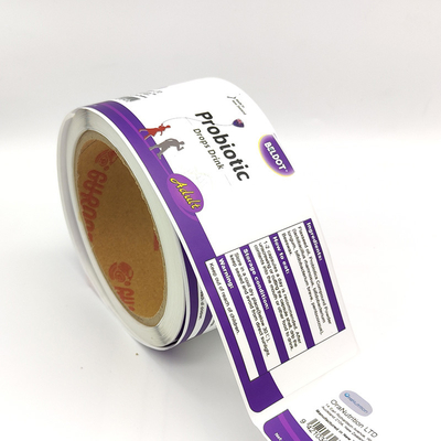 BOPP PET Label Produk Farmasi Pharma Jar Labels Removable Adhesive
