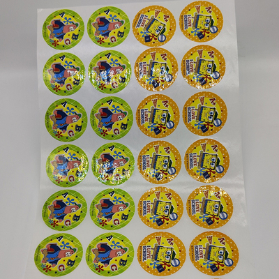 Stiker Label Perekat Oval Gulungan Lembar Kertas Stiker CMYK Pp Sintetis