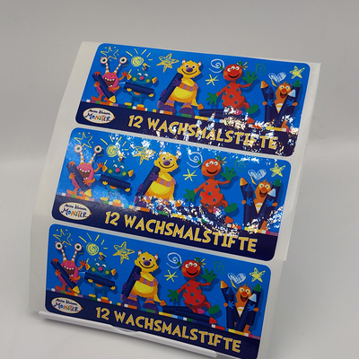 Kertas Stiker PET Tahan Air yang Dapat Dicetak BOPP CMYK Kiss Cut Sticker Lembar Laminasi