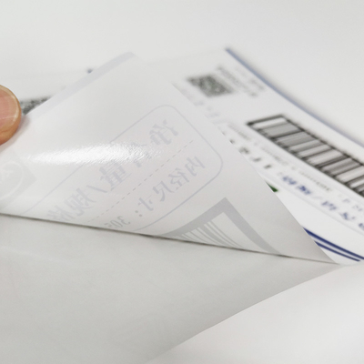 Oval BOPP Label Ritel Kustom Kode QR CMYK Barcode Clear Vinyl Printer Paper