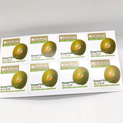 Label Produk Makanan BOPP Pantone CMYK Label Rak Toko Sayuran