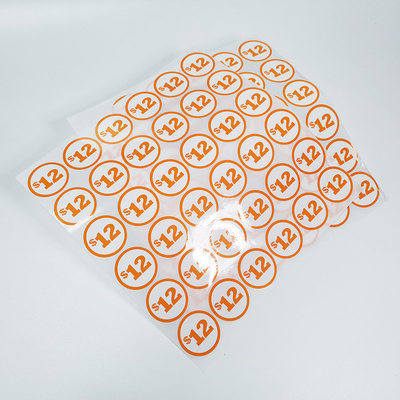 Label Ritel Kustom Mengkilap Label Harga Film BOPP Perekat CMYK Lingkaran Stiker Label