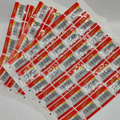 Label Toko Eceran Barcode Persegi Panjang BOPP Film CMYK Warna Label Harga Toko Kelontong