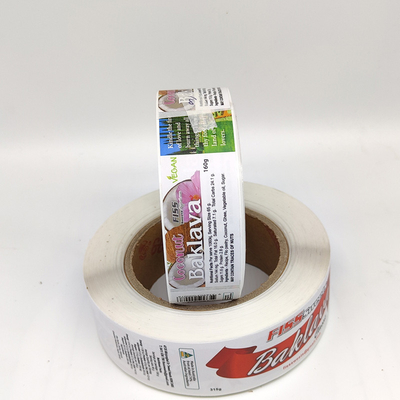 Cmyk Mencetak Label Perekat Makanan Label Stiker Glossy Bopp Bakery