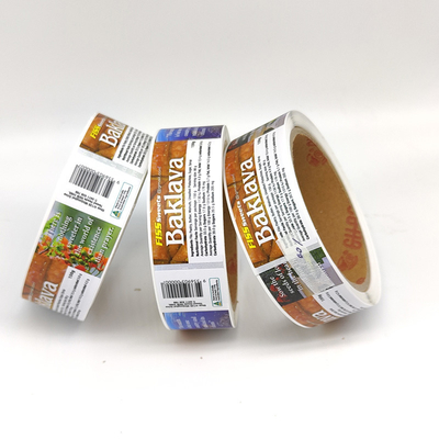 Cmyk Mencetak Label Perekat Makanan Label Stiker Glossy Bopp Bakery