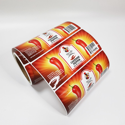 Stiker Tahan Air Kustom CDR Label CMYK Yang Dapat Dilepas Dalam Kemasan Makanan