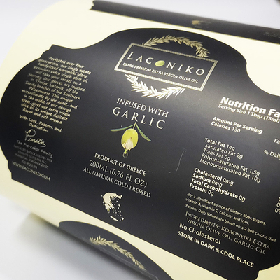 Label Perekat Makanan BOPP Oil Proof Flexo Printing Label Kemasan Makanan