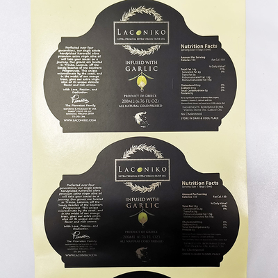 Die Cut BOPP Food Adhesive Label Label Stamping Foil Rectangular Removable
