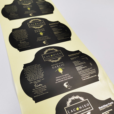 Die Cut BOPP Food Adhesive Label Label Stamping Foil Rectangular Removable