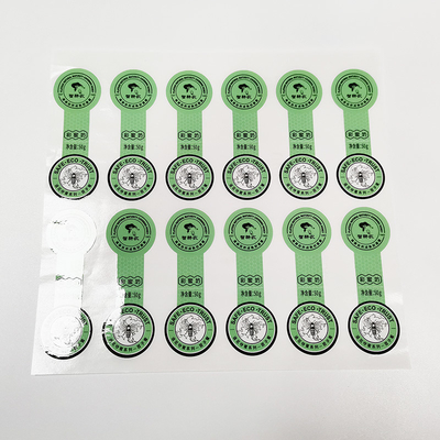 Label Perekat Makanan Lollipop Hijau Die Cut Stiker Untuk Menyegel Kotak Pantone PMS