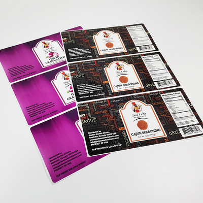 Pelabelan Paket Makanan Digital CMYK BOPP Personalized Self Adhesive Labels