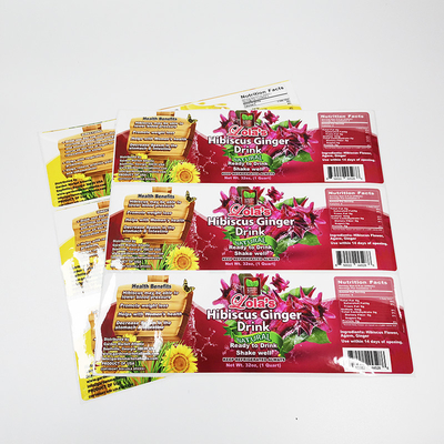 Stiker Paket Makanan Pantone BOPP Film PMS Mencetak Label Perekat