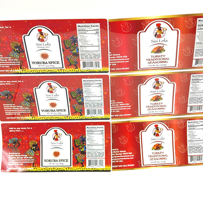 BOPP Film Printable Adhesive Labels Sauce Jar Stiker CMYK Untuk Kemasan Makanan