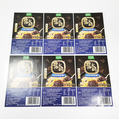 Label Paket Makanan Semi Matte CMYK BOPP Label Perekat Diri yang Dapat Dicetak