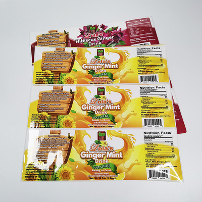 Stiker Paket Makanan Pantone BOPP Film PMS Mencetak Label Perekat