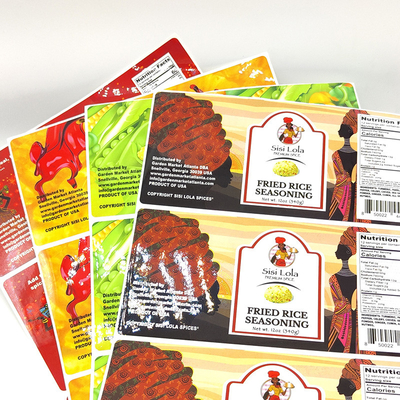 Label Produk Makanan Varnishing BOPP Printable Adhesive Label Sheets