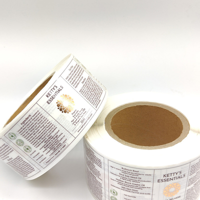 Label Kosmetik Tahan Air BOPP yang Jelas, Stamping Foil Metalik Transparan