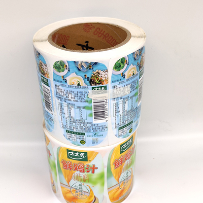 Label Botol Minuman Jus CMYK Digital BOPP Trapesium Putih Tahan Air