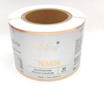 Label Produk Kosmetik Glassine CMYK Printable Shiny Sticker Paper