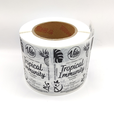 UV Varnishing Label Kosmetik Tahan Air Offset Stiker Vinyl Transparan Buram