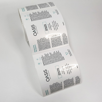 Label Kosmetik Tahan Air Glassine Laminasi Pearlized BOPP Clear
