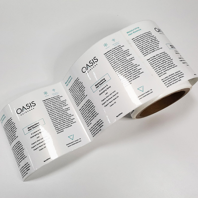 Label Kosmetik Tahan Air Persegi Panjang Perawatan Kulit Pearlized BOPP Glossy Vinyl Sticker