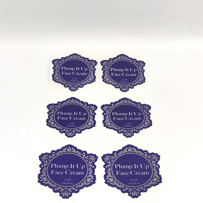 Label Kosmetik Tahan Air Pantone BOPP PET Die Cut Vinyl Stiker