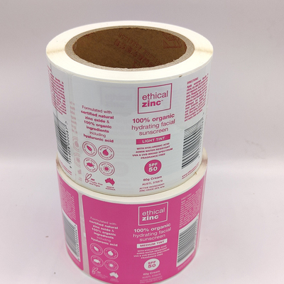 Label Kosmetik Tahan Air Glossy Laminated CMYK Makeup White Label