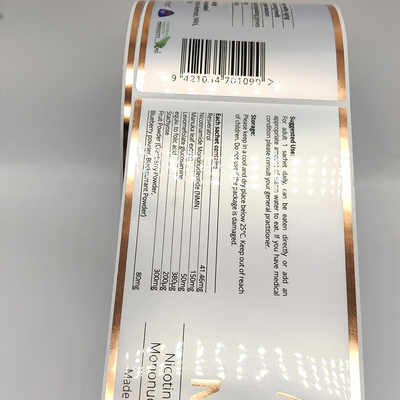 Label Produk Kosmetik Glassine CMYK Printable Shiny Sticker Paper