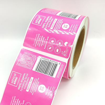 Label Kosmetik Tahan Air Glossy Laminated CMYK Makeup White Label