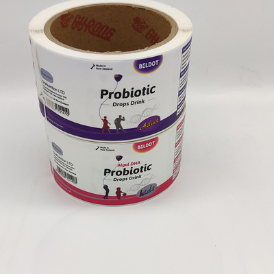 BOPP PET Label Produk Farmasi Pharma Jar Labels Removable Adhesive