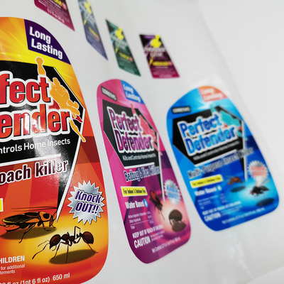 Label Produk Kimia Film PVC Label Botol Hewan Peliharaan Laminasi Glossy