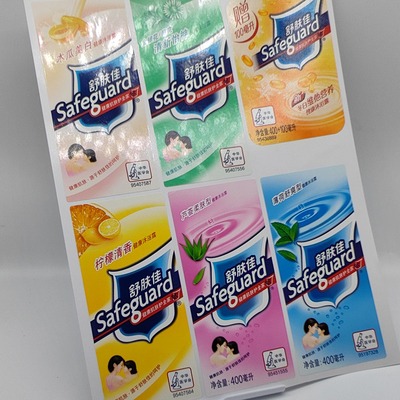 Label Produk Kimia BOPP Label Pembersih Tangan Matte Pantone PET