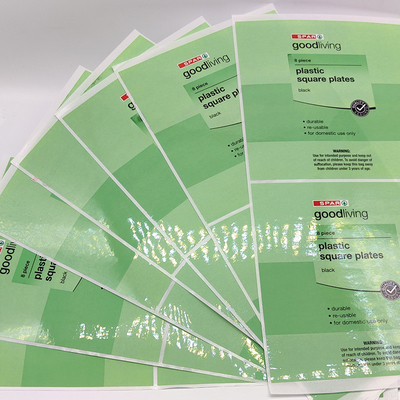 Label Botol Pembersih Glossy 50 X 50mm Kertas Stiker Dapat Dilepas Persegi yang Dapat Dicetak