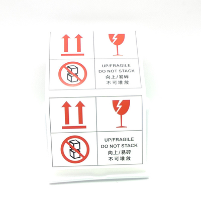Stiker Label Peringatan Permanen Label Kemasan Rapuh 60 X 50mm Tahan Air