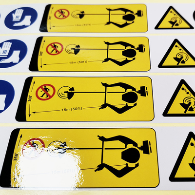Stiker Label Peringatan Film BOPP CMYK Rectangular Hazard Dangerous Sign Stiker