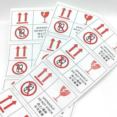 Stiker Label Peringatan Laminasi Glossy BOPP Oval Kertas Stiker Vinyl Tahan Air