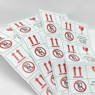 Stiker Label Peringatan Permanen Label Kemasan Rapuh 60 X 50mm Tahan Air