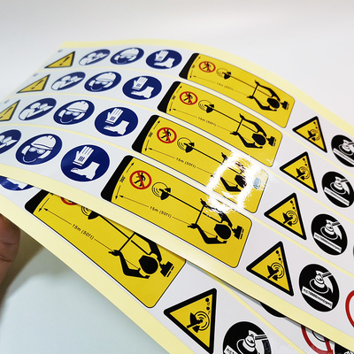 Cetak Offset Stiker Reflektif Kustom Label Peringatan Keselamatan BOPP Persegi Panjang
