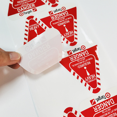 Label Peringatan Bahaya 40 X 40mm BOPP Vinyl Stiker Permanen Tahan Air