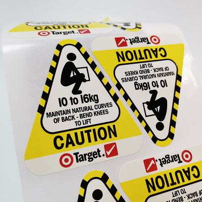 Label Peringatan Bahaya 40 X 40mm BOPP Vinyl Stiker Permanen Tahan Air