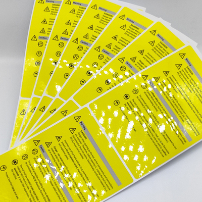 Matte Adhesive Anti Static Label CMYK Perhatian Kertas Stiker Industri