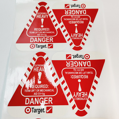 Label Peringatan Perhatian Persegi Panjang Label Perekat Permanen Gudang 50 X 50mm