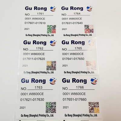 BOPP Film Variabel Data Label Printing Label Kode Qr Persegi Panjang Oval