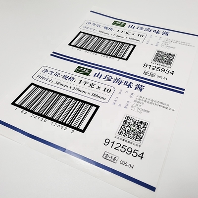 Label Sensitif Tekanan Sisi Tunggal / Ganda Digital / Screen / Flexo Printing