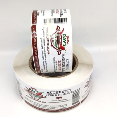 Waterproof Food And Beverage Label Untuk Pengemasan MOQ 1000pcs